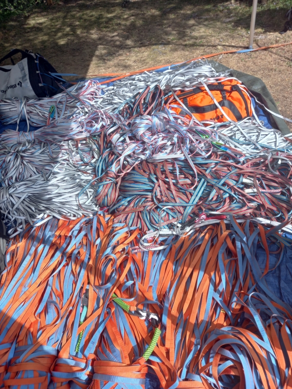 webbing pile of webbing